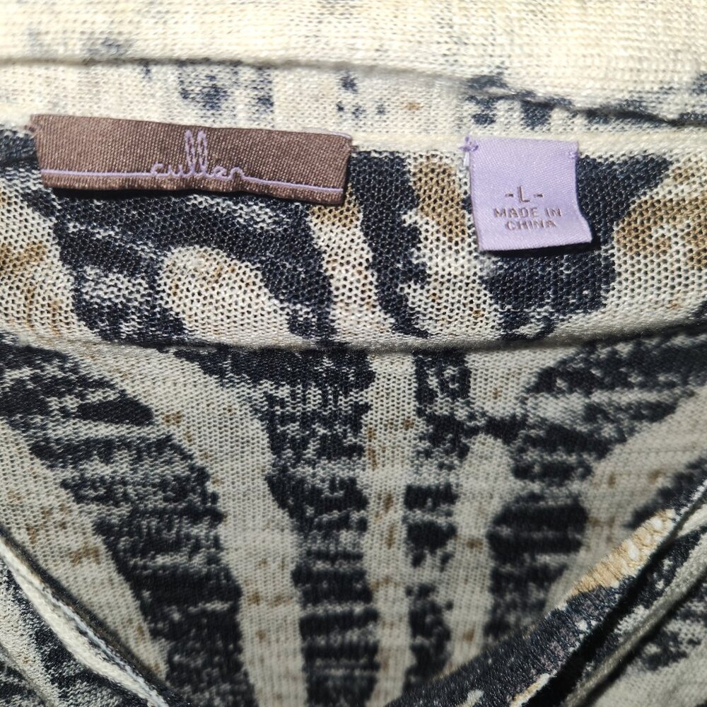 Cullen Knit 2-Piece Twin Set L Zebra  Print Tank + Cardigan - Picture 3 of 7